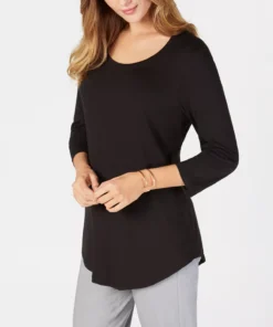 JM Collection 3/4-Sleeve Solid Tunic Top, Created For Macy's 17 JM Collection 3/4-Sleeve Solid Tunic Top, Created For Macy's -CeCe cloth-shop 10424037 fpx