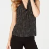 Anne Klein Printed Tie-Neck Top