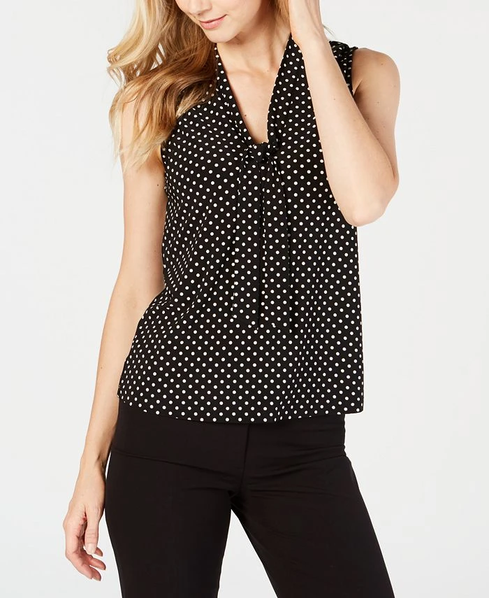 Anne Klein Printed Tie-Neck Top 1 Anne Klein Printed Tie-Neck Top