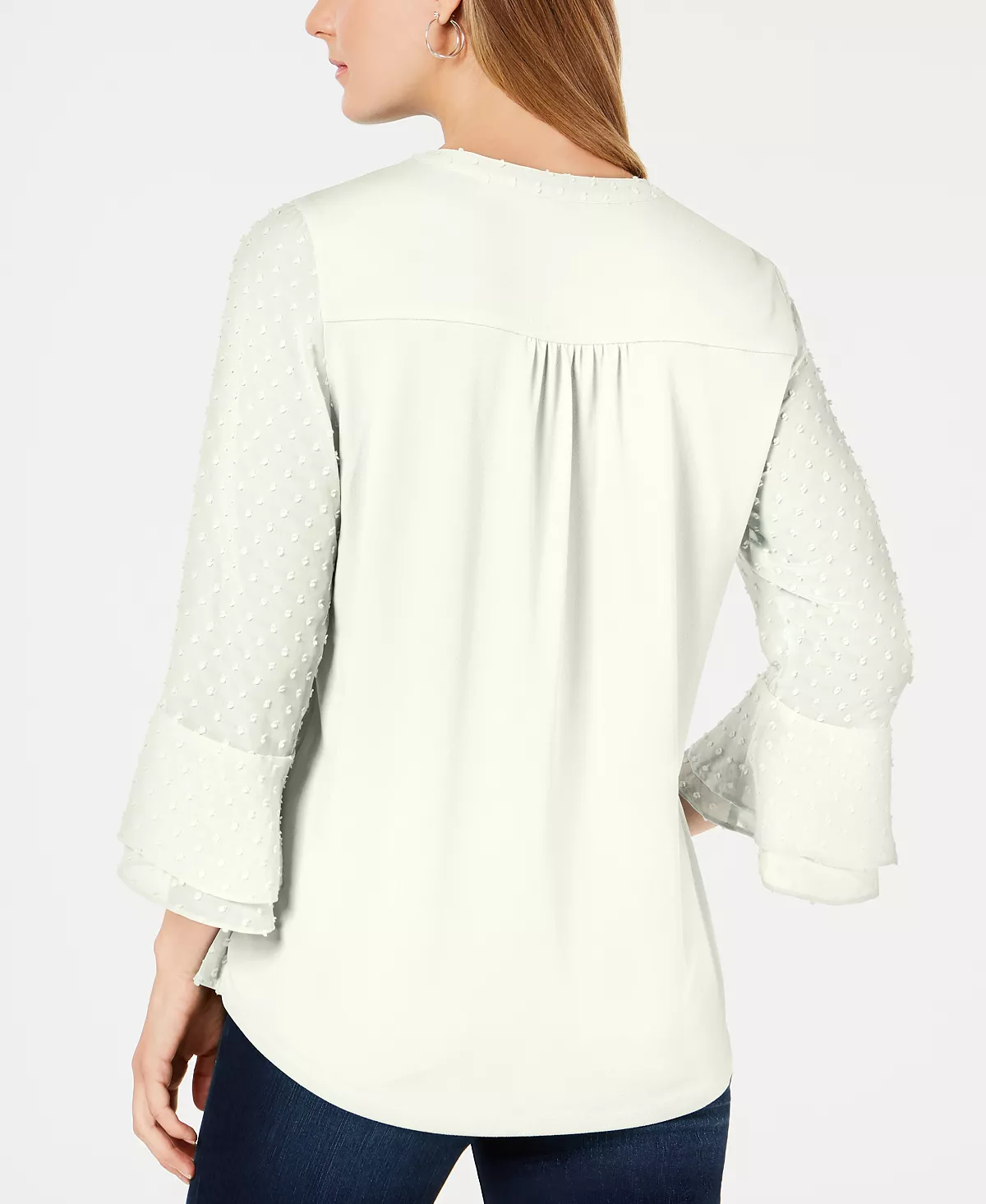 Charter Club Women's Double-Ruffle Textured Pintuck Top, Created For Macy's 2 Charter Club Women's Double-Ruffle Textured Pintuck Top, Created For Macy's - Image 2