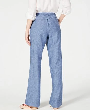 Charter Club Women's Linen Drawstring-Waist Pants, Created For Macy's 2 Charter Club Women's Linen Drawstring-Waist Pants, Created For Macy's - Image 2