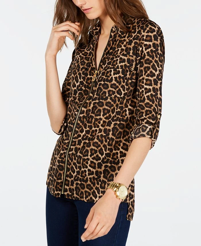 Michael Kors Leopard-Print Top, Regular And Petite Sizes 1 Michael Kors Leopard-Print Top, Regular And Petite Sizes