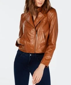 Michael Kors Leather Moto Jacket, Regular & Petite Sizes -CeCe cloth-shop 13848223 fpx