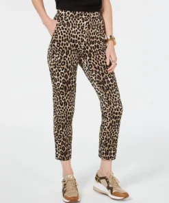 Michael Kors Women's Leopard Print Pull-On Pants, Regular & Petite Sizes