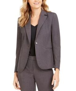 Anne Klein Single-Button Notched-Lapel Blazer