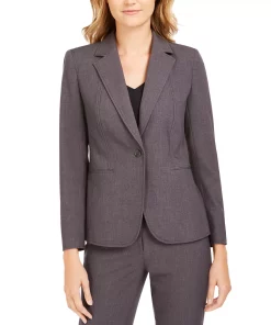 Anne Klein Single-Button Notched-Lapel Blazer -CeCe cloth-shop 14891187 fpx