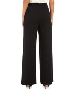Adrianna Papell Crepe Draped-Front Wide-Leg Pants 8 Adrianna Papell Crepe Draped-Front Wide-Leg Pants -CeCe cloth-shop 15069363 fpx