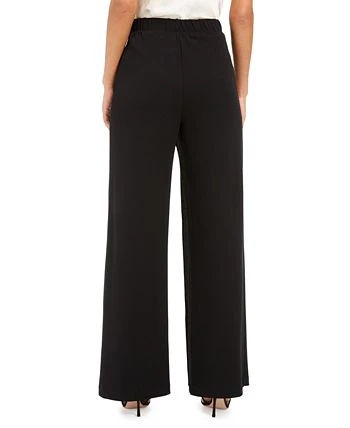 Adrianna Papell Crepe Draped-Front Wide-Leg Pants 3 Adrianna Papell Crepe Draped-Front Wide-Leg Pants - Image 3