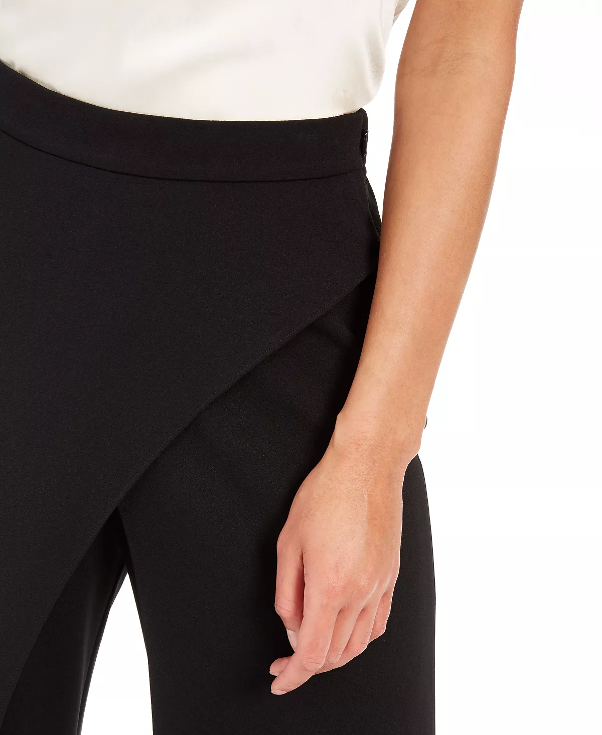 Adrianna Papell Crepe Draped-Front Wide-Leg Pants 5 Adrianna Papell Crepe Draped-Front Wide-Leg Pants - Image 5