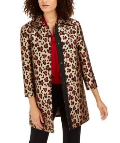 Anne Klein Mal-Print Trapeze Topper Jacket