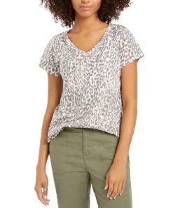 Style & Co Women's Printed V-Neck T-Shirt, Created For Macy's