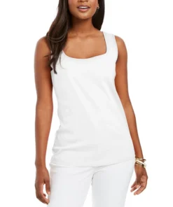 Karen Scott Quare-Neck Cotton Tank Top, Created For Macy's
