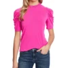 CeCe Women's Puff-Sleeve Ruffled-Neck Top