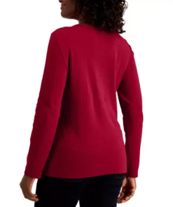 Karen Scott Long Sleeve Cotton Scoop-Neckline Top, Created For Macy's 7 Karen Scott Long Sleeve Cotton Scoop-Neckline Top, Created For Macy's -CeCe cloth-shop 17756793 fpx