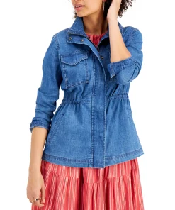 Style & Co Hambray Twill Jacket, Created For Macy's 8 Style & Co Hambray Twill Jacket, Created For Macy's -CeCe cloth-shop 18131041 fpx