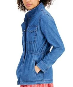 Style & Co Hambray Twill Jacket, Created For Macy's 7 Style & Co Hambray Twill Jacket, Created For Macy's -CeCe cloth-shop 18131043 fpx