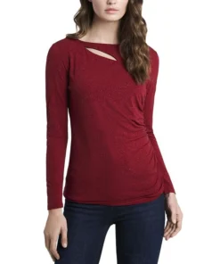 Vince Camuto Women's Sparkle Jersey Cutout Top