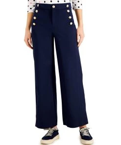 Charter Club Women's Wide-Leg Sailor Pants, Created For Macy's