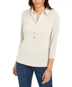 Charter Club Women's Knit Polo Shirt, Created For Macy's
