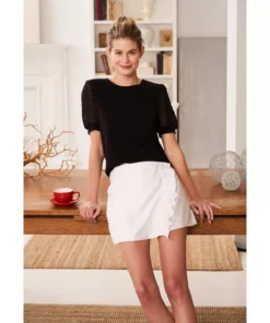 CeCe Women's Crewneck Short Sleeve Puff-Sleeve Knit Top -CeCe cloth-shop 18953940 fpx