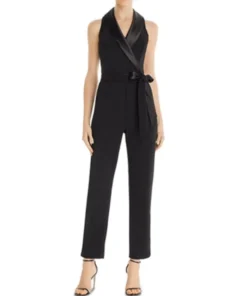 Adrianna Papell Collared Tuxedo Jumpsuit