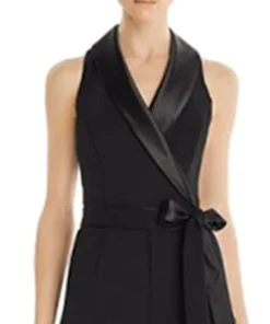 Adrianna Papell Collared Tuxedo Jumpsuit -CeCe cloth-shop 19087611 fpx