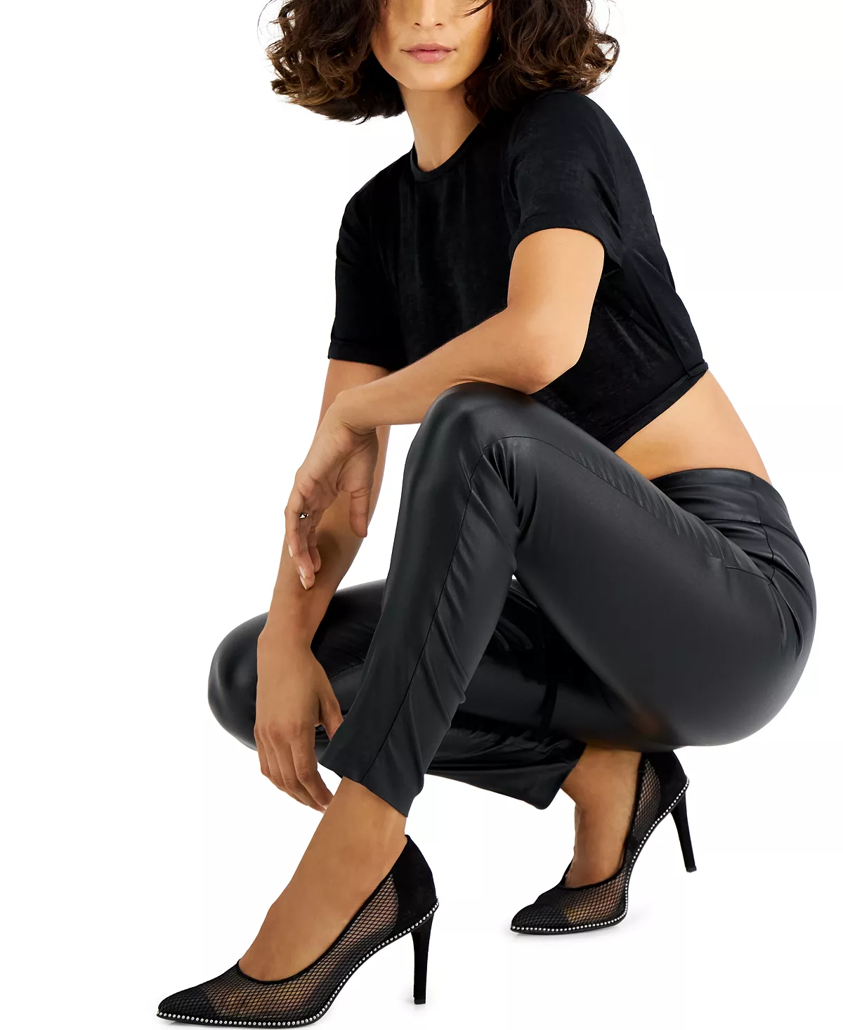 Bar III Pull-On Coated Legging, Created For Macy's 4 Bar III Pull-On Coated Legging, Created For Macy's - Image 4