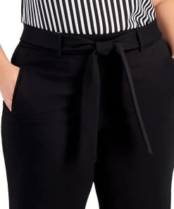 Bar III Plus Size Cropped Tie-Front Pants, Created For Macy's -CeCe cloth-shop 19382257 fpx