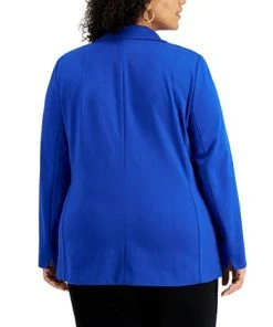 Bar III Plus Size One Button Blazer, Created For Macy's 11 Bar III Plus Size One Button Blazer, Created For Macy's -CeCe cloth-shop 19382261 fpx
