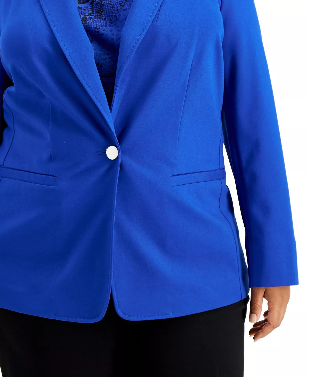 Bar III Plus Size One Button Blazer, Created For Macy's 6 Bar III Plus Size One Button Blazer, Created For Macy's - Image 6