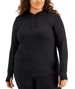 ID Ideology Plus Size Knit Hoodie, Created For Macy's