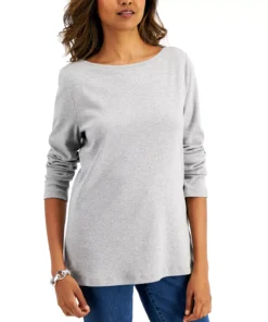 Karen Scott Boat-Neck T-Shirt, Created For Macy's -CeCe cloth-shop 19619425 fpx