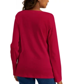 Karen Scott Boat-Neck T-Shirt, Created For Macy's -CeCe cloth-shop 19640046 fpx