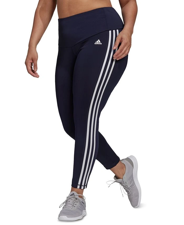 ADIDAS Plus-Size Designed 2 Move High-Rise 3-Stripes 7/8 Sport Tights 1 ADIDAS Plus-Size Designed 2 Move High-Rise 3-Stripes 7/8 Sport Tights