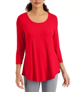 JM Collection 3/4-Sleeve Solid Tunic Top, Created For Macy's 22 JM Collection 3/4-Sleeve Solid Tunic Top, Created For Macy's -CeCe cloth-shop 19752517 fpx