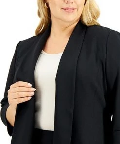 Kasper Plus Size Open-Front Soft Blazer -CeCe cloth-shop 19865749 fpx