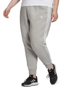 ADIDAS Plus Size Essentials Three-Stripes Fleece Joggers