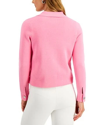 Charter Club Women's Cropped Sweater Blazer, Created For Macy's 2 Charter Club Women's Cropped Sweater Blazer, Created For Macy's - Image 2