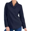 Karen Scott Hawl Collar Fleece Top, Created For Macy's