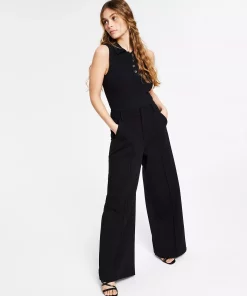 Bar III Ponté-Knit Wide-Leg Pants, Created For Macy's