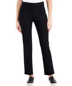 Karen Scott Women's Pull-On Black Denim Pants, Created For Macy's