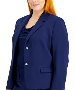 Kasper Plus Size Two-Button Blazer -CeCe cloth-shop 20597534 fpx