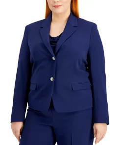 Kasper Plus Size Two-Button Blazer -CeCe cloth-shop 20597545 fpx