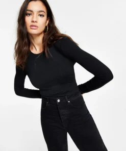 Bar III Odycon Long-Sleeve Cropped Top, Created For Macy's