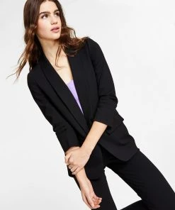 Bar III Women's Compression Shawl-Collar 3/4-Sleeve Blazer, Created For Macy's