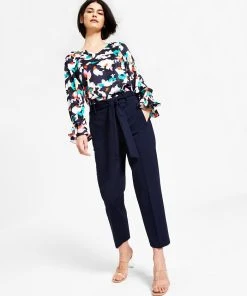 Bar III Women's Tie Front Capris Pants, Created For Macy's