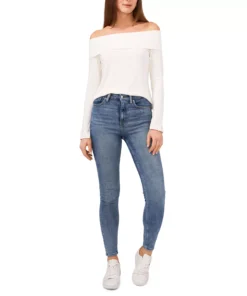 1.STATE Long Sleeve Cross Shoulder Top -CeCe cloth-shop 20690260 fpx