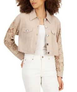 INC International Concepts Women's Lace-Sleeve Jacket, Created For Macy's