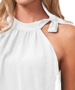 CeCe Women's Tiered Tie-Neck Sleeveless Halter Blouse -CeCe cloth-shop 20805591 fpx