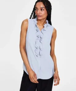 Bar III Women's Ruffled Top, Created For Macy's 10 Bar III Women's Ruffled Top, Created For Macy's -CeCe cloth-shop 20893169 fpx